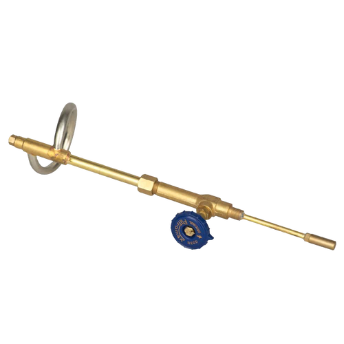Brass carburetor rod and washer assembly with a blue adjustment knob, designed as a replacement part for pressure lamps, featured in Lamps & Lighting and Parts and Accessories collections.
