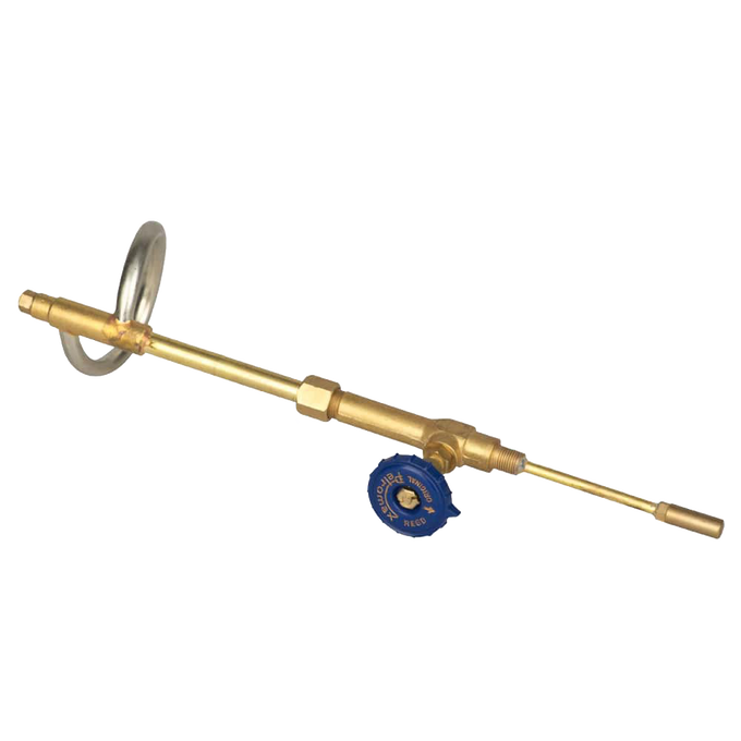 Brass carburetor rod and washer assembly with a blue adjustment knob, designed as a replacement part for pressure lamps, featured in Lamps & Lighting and Parts and Accessories collections.