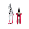 Set of bright pink bypass pruner and mini snips with ergonomic handles, designed for precise gardening tasks in Farm, Garden & Tool and Garden Accessories collections.