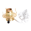 Handcrafted brass plated electrified burner with threaded base and removable collar, featuring UL listed white cord, ideal for Lamps & Lighting, Parts and Accessories, and Best Sellers collections.