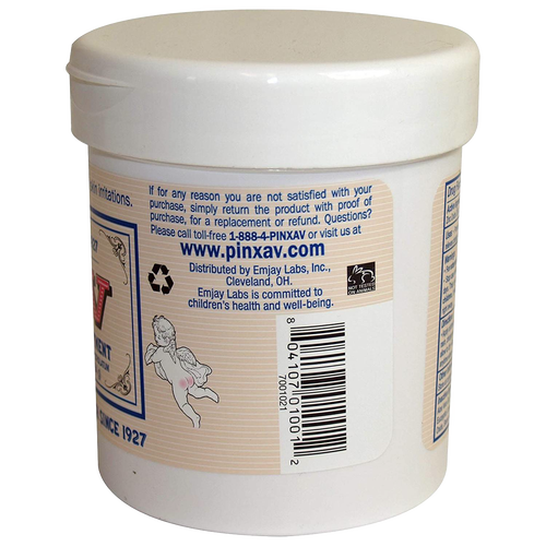 White plastic jar of Pinxav Diaper Rash Cream featuring a detailed label with contact information and product assurances, part of Health & Wellness and USA Made collections.
