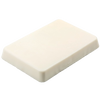 Rectangular block of smooth, off-white soy wax for candlemaking, handcrafted to minimize shrinking and smoke, ideal for use in glass or tin containers in candlemaking supplies.