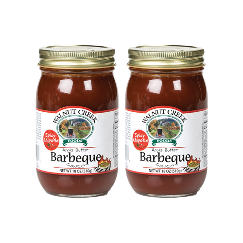 Pair of handcrafted Spicy Chipotle apple butter barbeque sauce jars, made in USA, ideal for Farm, Garden & Tool, Kitchen & Food, Apple Harvest Supplies, Food, Pantry, Best Sellers, and Promo Eligible collections.