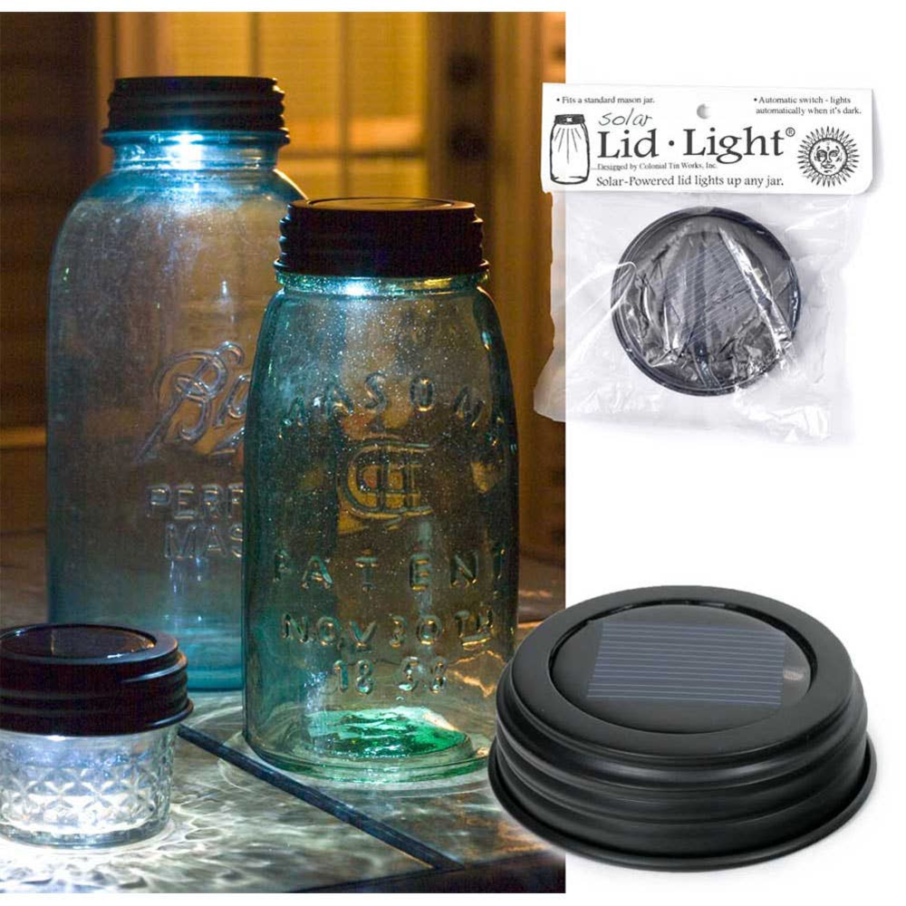 Solar Light Jar Lid - Rustic Brown