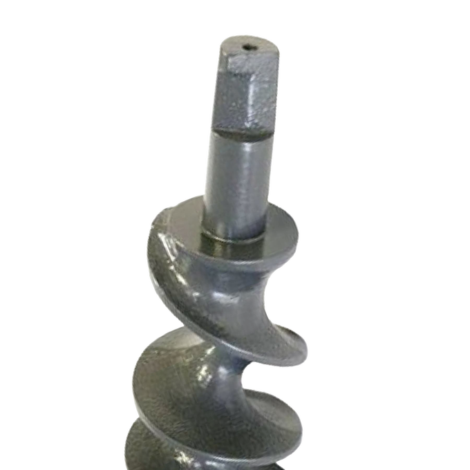Handcrafted metal feed auger with stud designed for specialty butchering equipment, made in USA, featured in Kitchen & Food, Butchering Supplies, and Best Sellers collections.