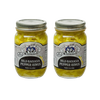 Two jars of handcrafted Amish-style mild banana pepper rings with metal lids, featured in Kitchen & Food, Food, Pantry, USA Made, Best Sellers, and Promo Eligible collections.