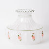 Delicately handcrafted glass lamp shade featuring pink wildflower motifs with a scalloped top edge, designed for use in lamps and lighting, parts and accessories, and lamp shades collections.