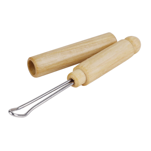 Reusable ear cleaning tool featuring a smooth wooden handle and medical-grade stainless steel loop, designed for safe wax removal; included in Health & Wellness, Grooming and Personal Hygiene, Best Sellers, and Promo Eligible collections.