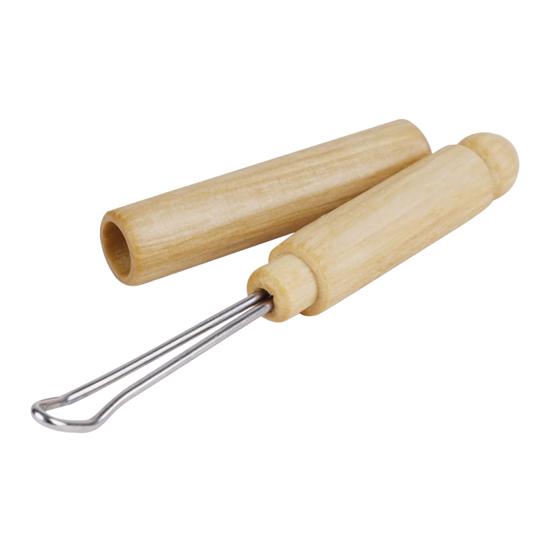Reusable ear cleaning tool featuring a smooth wooden handle and medical-grade stainless steel loop, designed for safe wax removal; included in Health & Wellness, Grooming and Personal Hygiene, Best Sellers, and Promo Eligible collections.
