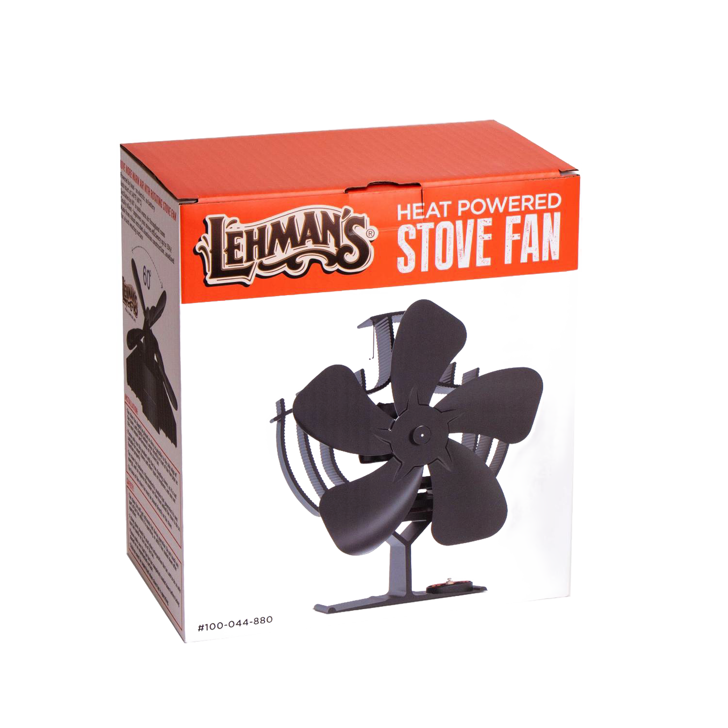 Lehman's handcrafted heat-powered oscillating stove fan with five black curved blades, designed to circulate warm air efficiently in stoves and hearth accessories collections.