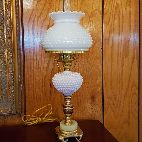 Handcrafted opal hobnail glass shade with ruffled edge, designed for lamps & lighting, parts and accessories, lamp shades, best sellers, and promo eligible collections.