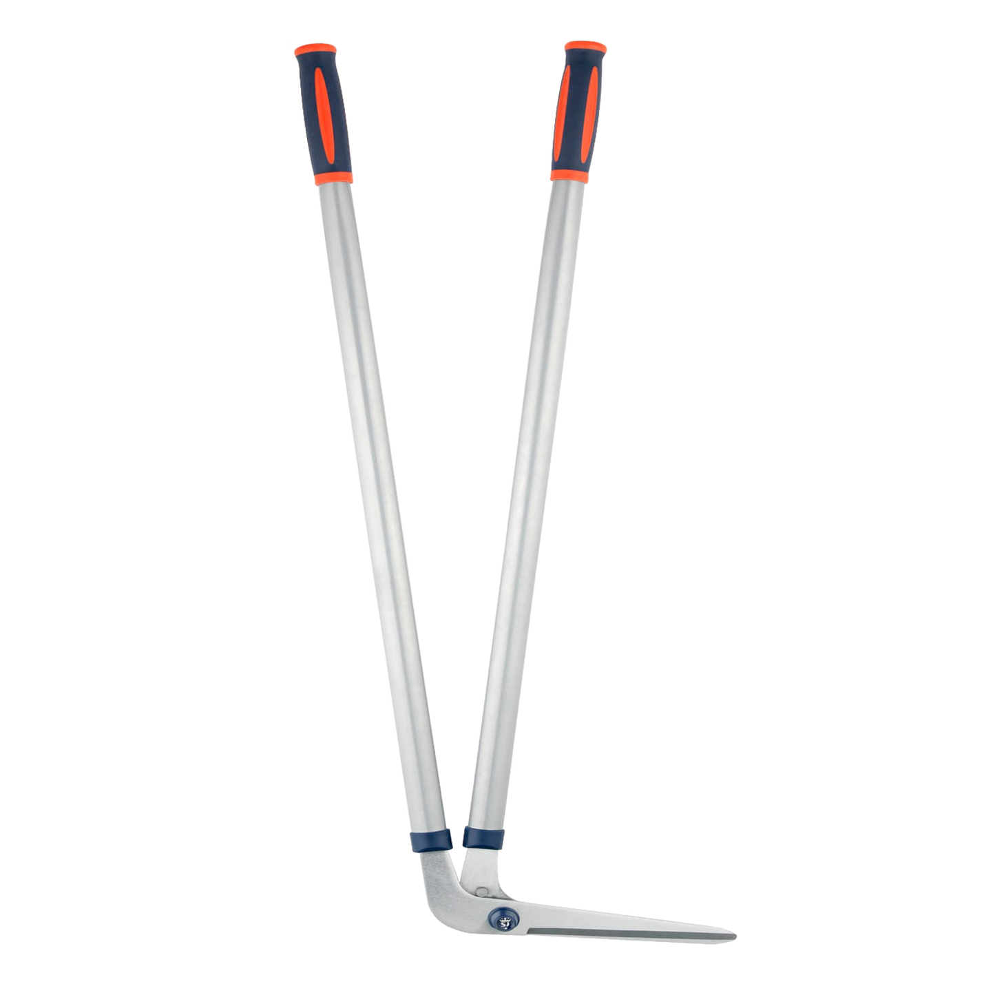 Garden edging shears with sharp blades and durable tubular steel handles featuring navy and orange grips, ideal for precise lawn and flowerbed trimming in farm and garden care.