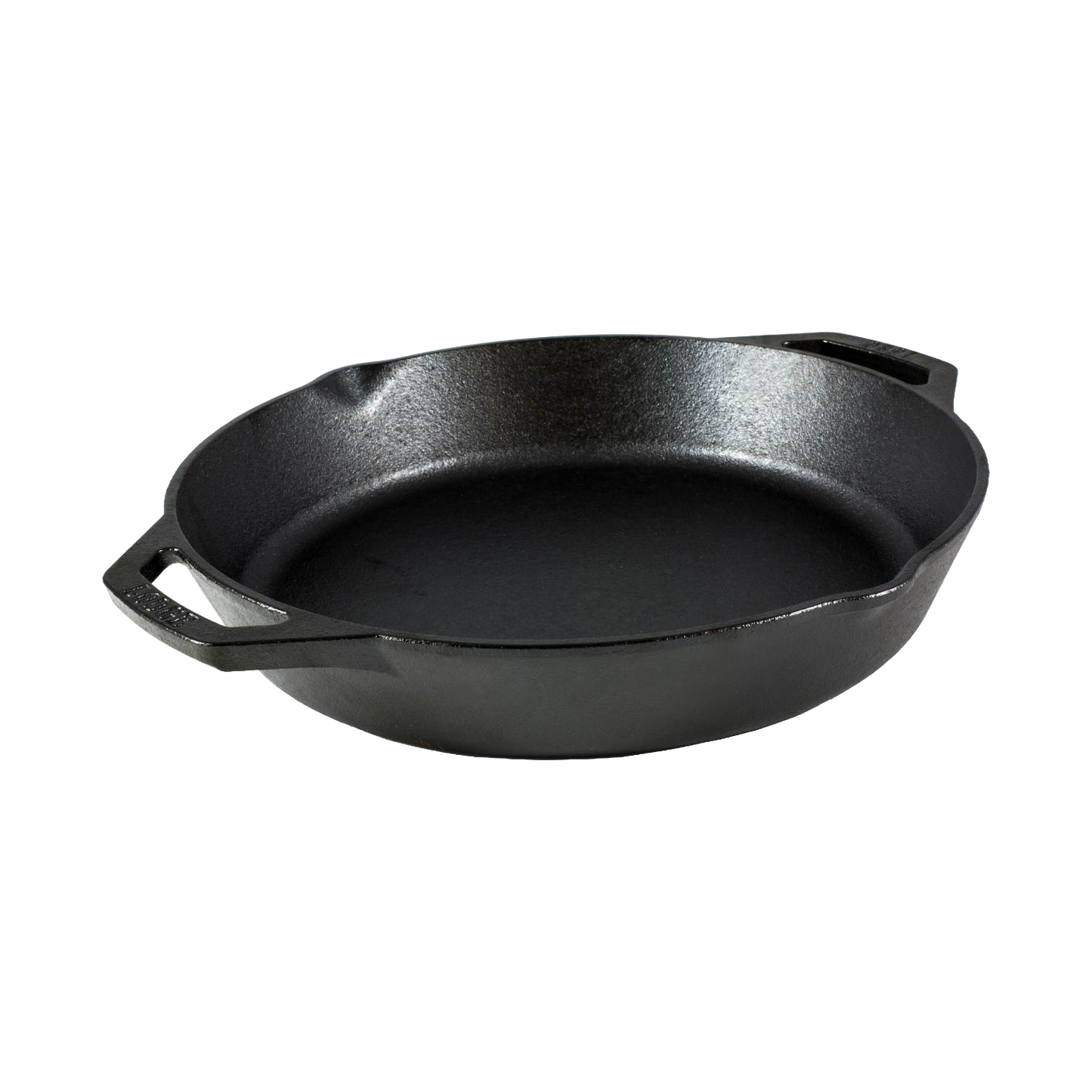 Round handcrafted cast iron pan with short side handles designed for versatile cooking on grill or oven, featured in Kitchen & Food, Cookware, Cast Iron, Best Sellers, and Promo Eligible collections.