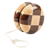 Handcrafted checkered wooden yo-yo made of smooth maple and walnut with gleaming finish, Amish made in the USA, ideal for indoor play and featured in toys, wooden toys, and best sellers collections.