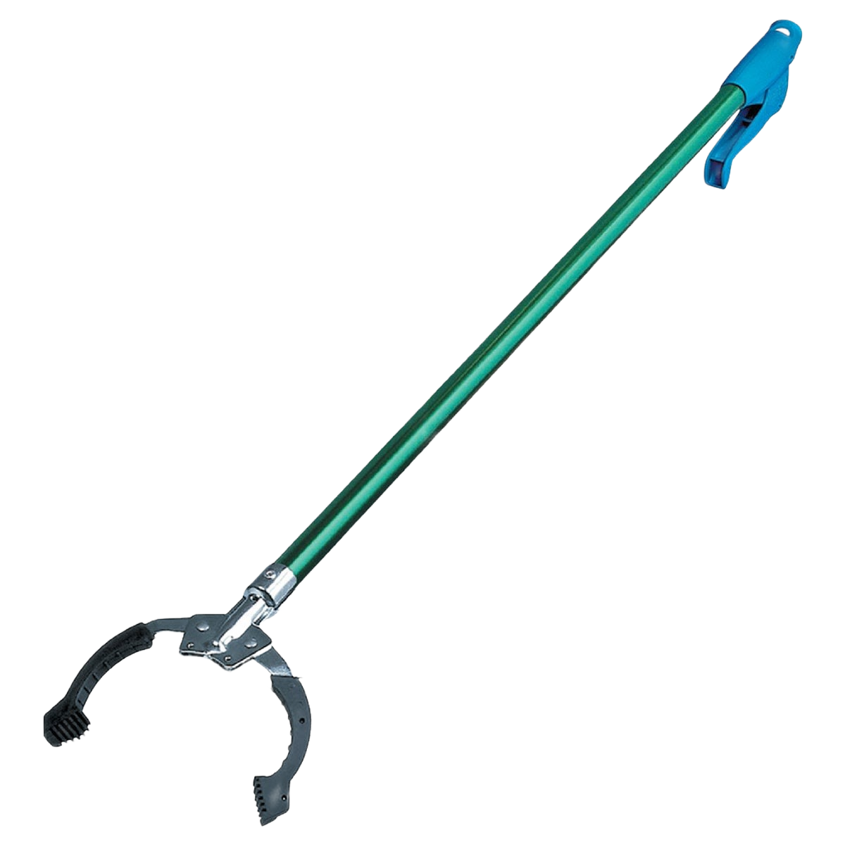 Nifty Nabber with lightweight aluminum shaft, blue ergonomic handle, and claw gripping end, designed for easy reach and grab tasks in Home & Decor and Household Helpers collections.