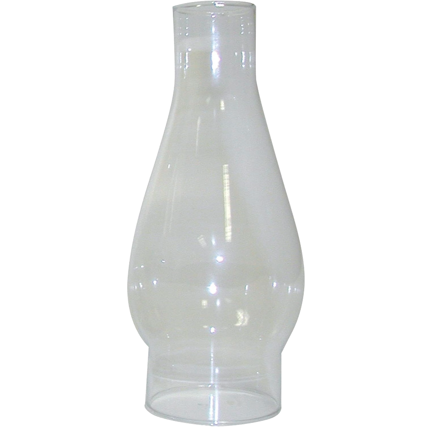Clear glass chimney with a 2-5/8 inch base, designed as a replacement globe for oil lamps, featured in Lamps & Lighting, Parts and Accessories, Chimneys and Globes, and Best Sellers collections.
