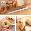 Handcrafted serrated bread knife with a sharp stainless steel blade and handle, made in USA; ideal for slicing crusty loaves, bagels, and soft bread in Farm, Garden & Tool and Kitchen & Food collections.