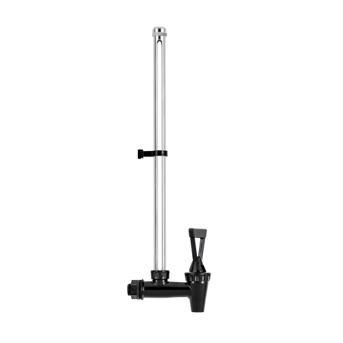 Clear glass tube spigot with black plastic base and lever for monitoring water levels in Berkey water filters, featured in Appliances, Water Heating and Treatment, and Best Sellers collections.