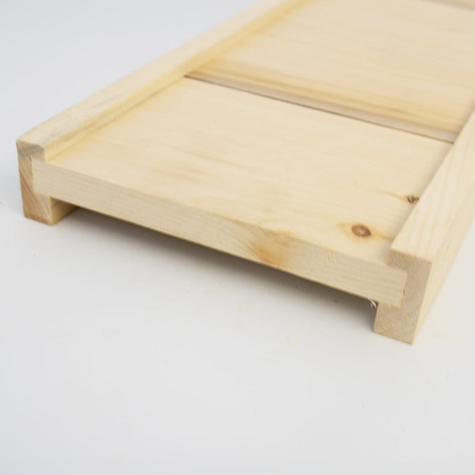 Handcrafted solid wooden base board for a 5-frame hive, made in the USA by Amish artisans, designed for Farm, Garden & Tool and Beekeeping Supplies collections.