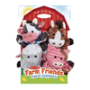 Set of four soft and colorful farm animal hand puppets made with washable patterned fabrics, perfect for imaginative play in Toys, Books & Games and Children's Toys collections.
