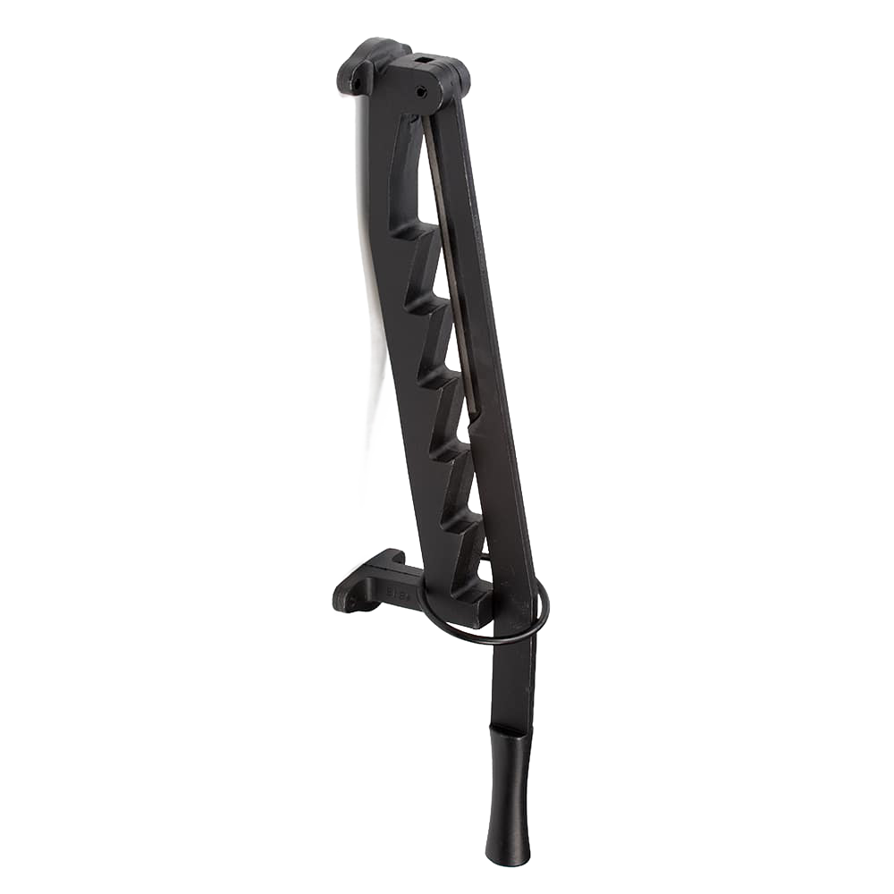 Handcrafted black metal kindling splitter designed for wall mounting, featuring a durable steel wedge and ergonomic handle, ideal for Farm, Garden & Tool, Wood Cutting and Hauling, Best Sellers, and Promo Eligible collections.