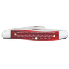 Handcrafted traditional pocket knife with a textured old red bone handle and stainless steel blades, made in USA, ideal for Farm, Garden & Tool and Pocket Knives collections.