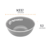 Durable gray enamel bowl with Petromax logo, resistant to heat and scratches, lightweight for travel, perfect for camping and outdoor use, featured in Kitchen & Food, Camping, and Best Sellers collections.