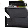 Finger adjusting the small switch on the side of a handcrafted decorative glowing fireplace, battery operated, ideal for Home & Decor, Holiday Decor, Best Sellers, and Promo Eligible collections.