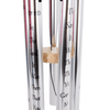 Handcrafted silver windchime with wooden striker featuring engraved "Footprints in the Sand" text, designed for soothing outdoor ambiance, ideal for Farm, Garden & Tool, Garden Accessories, Best Sellers, and Promo Eligible collections.