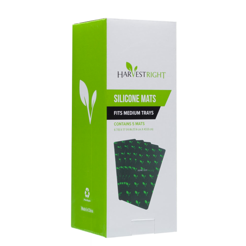 Box of reusable silicone mats designed for medium trays to simplify freeze drying cleanup, included in Kitchen & Food, Food Preservation, Drying, Best Sellers, and Promo Eligible collections.