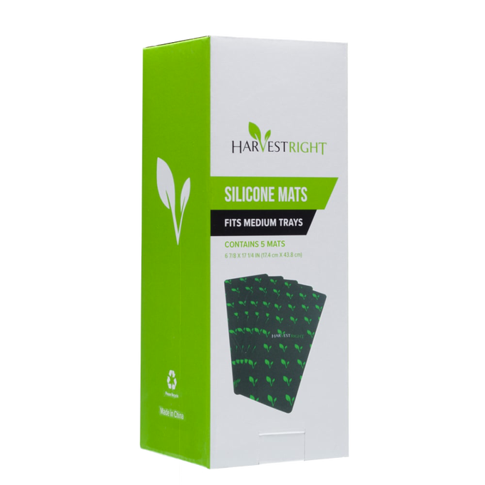 Box of reusable silicone mats designed for medium trays to simplify freeze drying cleanup, included in Kitchen & Food, Food Preservation, Drying, Best Sellers, and Promo Eligible collections.
