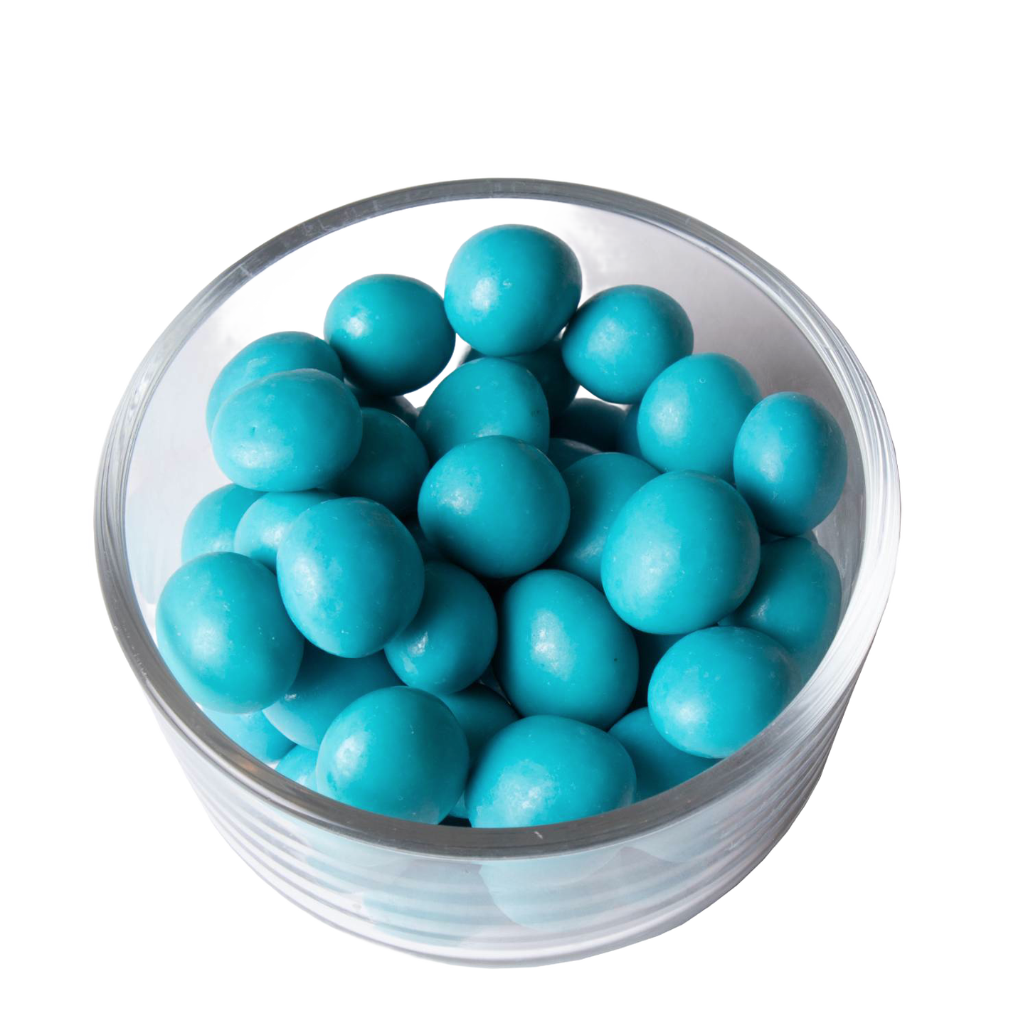 Clear dish filled with handcrafted chocolate-covered blueberries coated in vibrant blue, part of Kitchen & Food, Snacks and Sweets, Candy, USA Made, and Best Sellers collections.
