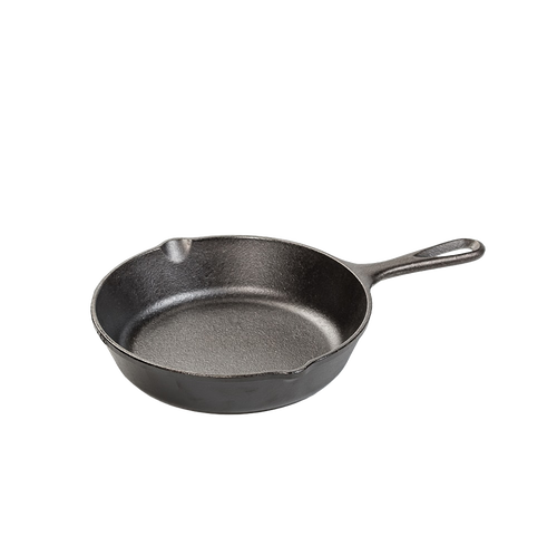 8-inch pre-seasoned cast iron skillet with a long handle, crafted in the USA, ideal for Kitchen & Food, Cookware, Cast Iron, Best Sellers, and Promo Eligible collections.