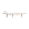 Illustration of a metal sawmill extension kit with log lifter, showing a 1-meter increase in cutting length, designed for wood cutting and hauling in Farm, Garden & Tool and Best Sellers collections.