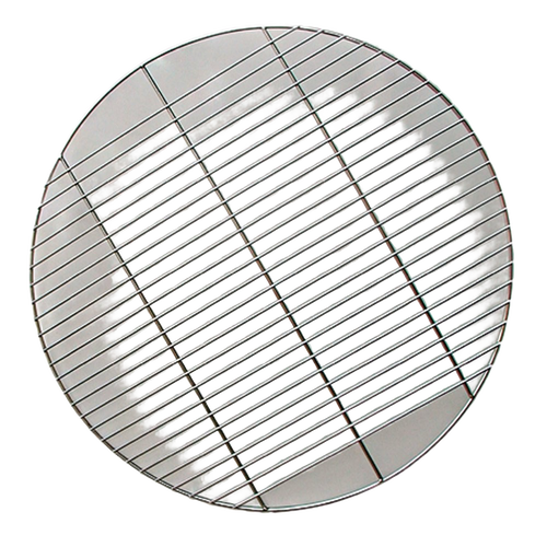 Round chrome-plated steel grill grate with heavy-duty wire construction and three sturdy crossbars, suitable for fire pits and outdoor grilling in Farm, Garden & Tool, Camping, and Grilling collections.