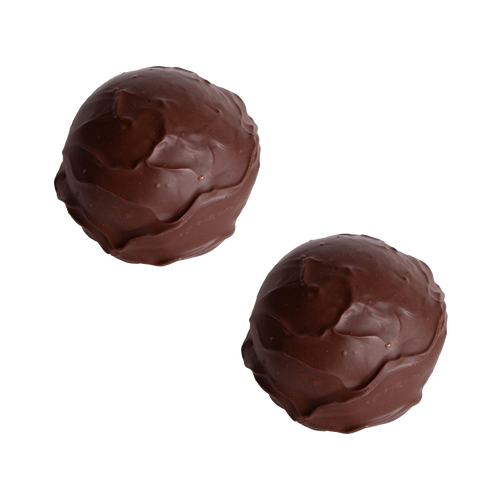 Two handcrafted chocolate spheres with smooth, rich texture, made in USA, ideal for Kitchen & Food, Snacks and Sweets, Beverages, USA Made, Best Sellers, and Promo Eligible collections.
