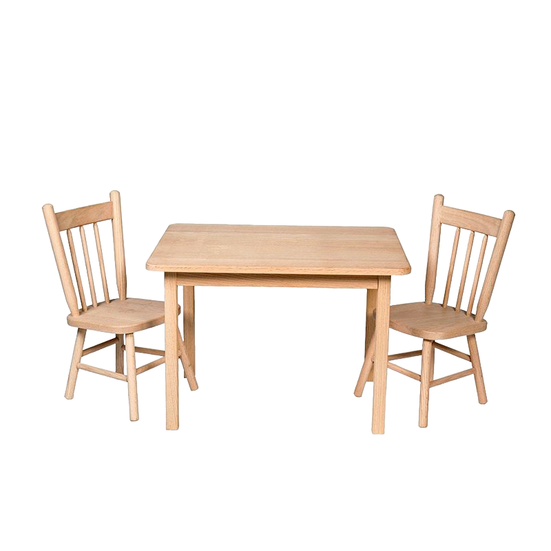 Handcrafted Amish-made Eli & Mattie 3-piece children’s set with square wooden table and two chairs, designed for indoor play, Toys, Books & Games, USA Made collections.