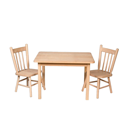 Handcrafted Amish-made Eli & Mattie 3-piece children’s set with square wooden table and two chairs, designed for indoor play, Toys, Books & Games, USA Made collections.
