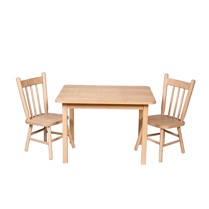 Handcrafted Amish-made Eli & Mattie 3-piece children’s set with square wooden table and two chairs, designed for indoor play, Toys, Books & Games, USA Made collections.