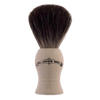 Standard shaving brush featuring a smooth cream plastic handle and soft dark badger hair bristles, ideal for grooming and personal hygiene in Health & Wellness collections.