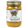 Glass jar of handcrafted hot pepper mustard with natural grain texture and gold metal lid, made in USA, ideal for Kitchen & Food, Pantry, USA Made, Best Sellers, Promo Eligible collections
