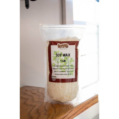 Clear resealable bag containing a 1-pound portion of handcrafted all-natural soy wax pellets for candle making, featured in Lamps & Lighting, Candles and Candlemaking, Candlemaking Supplies, Best Sellers, and Promo Eligible collections.