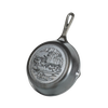 Bottom view of a handcrafted cast iron skillet featuring a detailed Mallard duck design, highlighting durable USA made cookware ideal for Kitchen & Food, Cast Iron, and Best Sellers collections.
