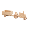 Handcrafted wooden toy tractor and detachable trailer, Amish made in USA, natural finish, ideal for indoor play, featured in Toys, Books & Games, Amish Made, and Wooden Toys collections.