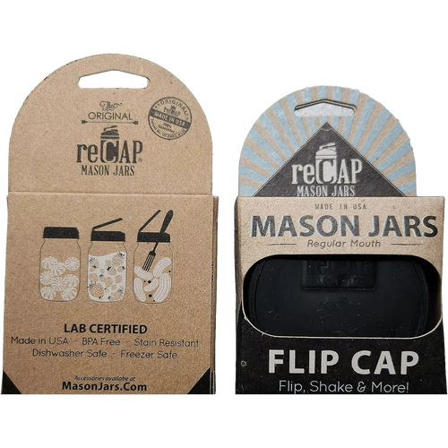 Set of black flip top lids designed for regular mouth jars, handcrafted and made in USA, ideal for on-the-go meals, storage, and reusable kitchen accessories in Home & Decor and Best Sellers collections.