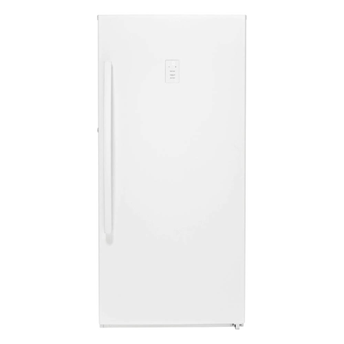 Tall upright gas freezer in white with a long vertical handle and minimalist control panel, Amish made in the USA, featured in Appliances, Best Sellers, and Refrigerators and Freezers collections.