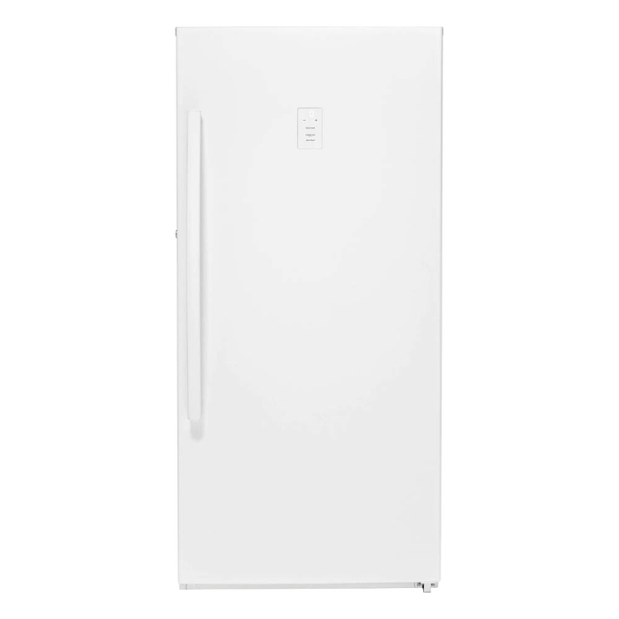 Tall upright gas freezer in white with a long vertical handle and minimalist control panel, Amish made in the USA, featured in Appliances, Best Sellers, and Refrigerators and Freezers collections.