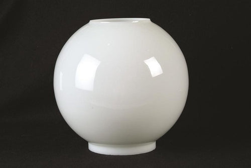 Classic opal glass ball oil lamp shade with smooth, glossy finish, ideal for Lamps & Lighting, Parts and Accessories, Lamp Shades, Best Sellers, and Promo Eligible collections.