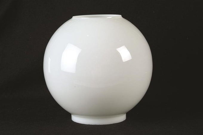 Classic opal glass ball oil lamp shade with smooth, glossy finish, ideal for Lamps & Lighting, Parts and Accessories, Lamp Shades, Best Sellers, and Promo Eligible collections.