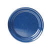 Royal blue porcelain enamelware dinner plate with white speckled pattern, handcrafted and weather resistant, ideal for Farm, Garden & Tool, Kitchen & Food, Camping, Dinnerware, and Best Sellers collections.